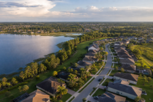 Land O' Lakes Florida homes beside a freshwater lake